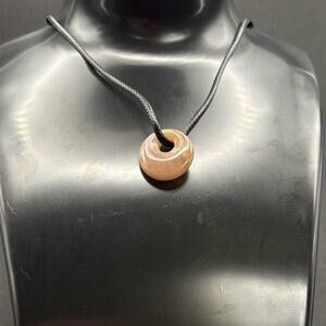 🍑 Peach Aventurine Donut Pendant Necklace 🍑